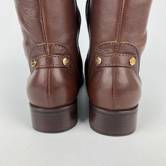 Talbots Womens Brown Leather Tall Over the Knee Boots Wool Cuff OTK size 6 - Picture 5 of 15